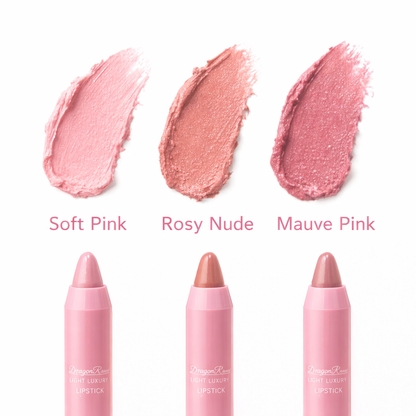 Dragon Ranee Velvet Crayon Case Lipstick Soft Matte Three Flower Nude Shades Set