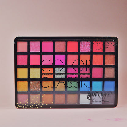 Mielena Italy 40-Color Eyeshadow Palette – Vibrant & Blendable Shades