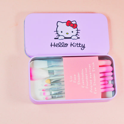 Hello Kitty 7-Piece Makeup Brush Set – Cute Cosmetic Brushes with Storage Case