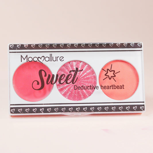 Mocallure Midi Blush Palette (Cream Blush, Highlighter, Powder Blush)