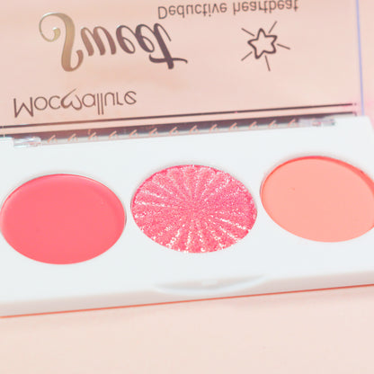 Mocallure Midi Blush Palette (Cream Blush, Highlighter, Powder Blush)