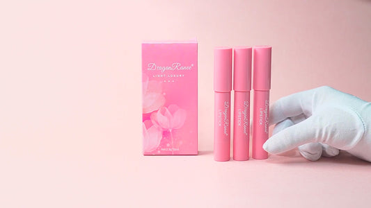 Dragon Ranee Velvet Crayon Case Lipstick Soft Matte Three Flower Nude Shades Set