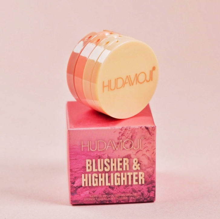 Hudamoji 3-in-1 Mini Blush & Highlighter